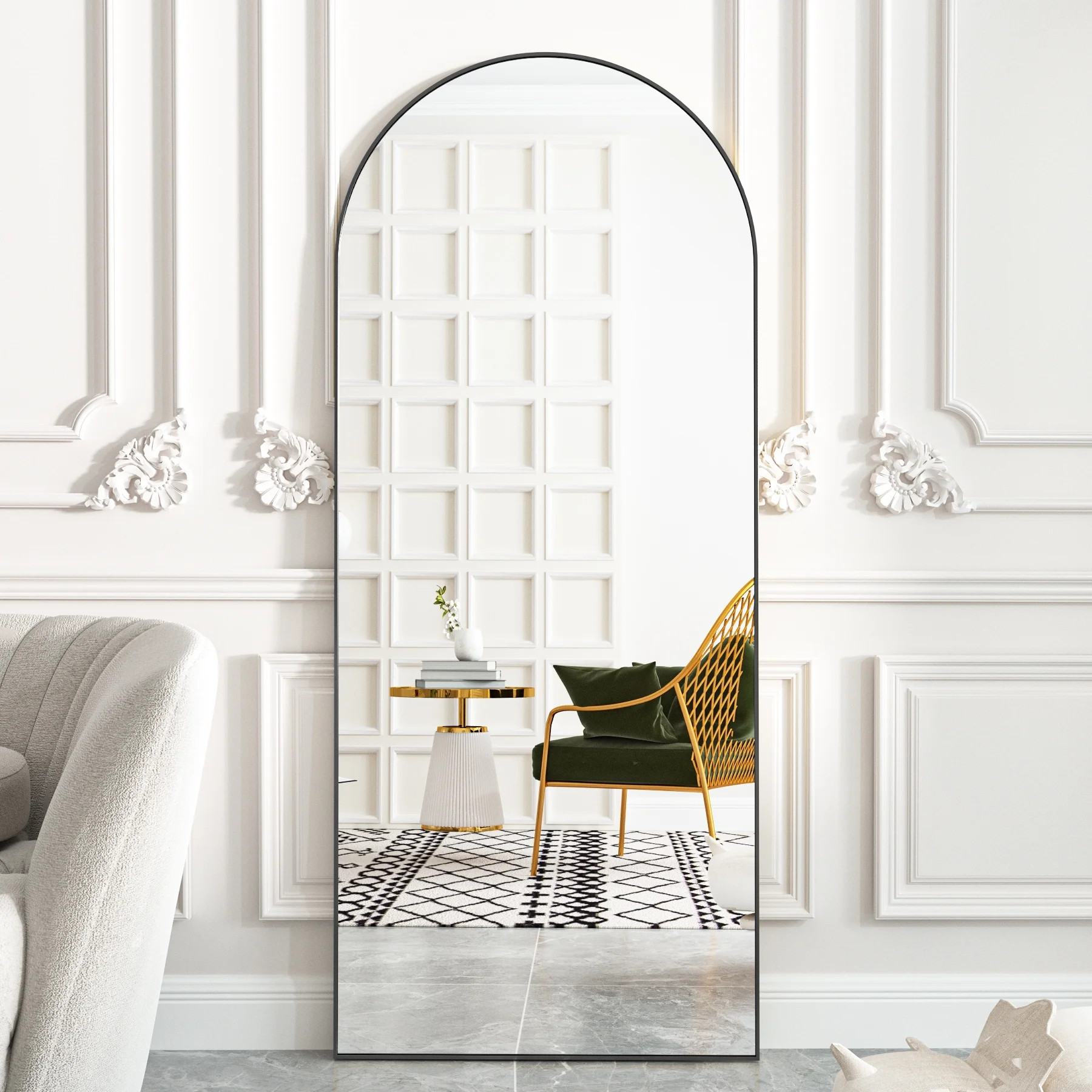 BEAUTYPEAK Full Length Mirror 71"x30" Arch Body Dressing Floor Mirrors for Standing Leaning, Blac... | Walmart (US)