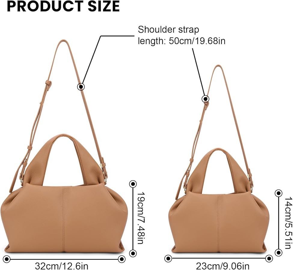 Amazon.com: JQWYGB Mini Cloud Pouch Bag Dumpling Clutch Purse Handbag Leather Tote Shoulder Bag R... | Amazon (US)