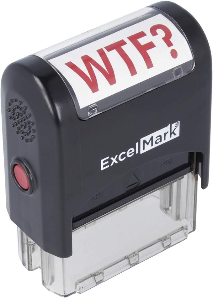 Self-Inking Novelty Message Stamp - WTF? - Red Ink | Amazon (US)