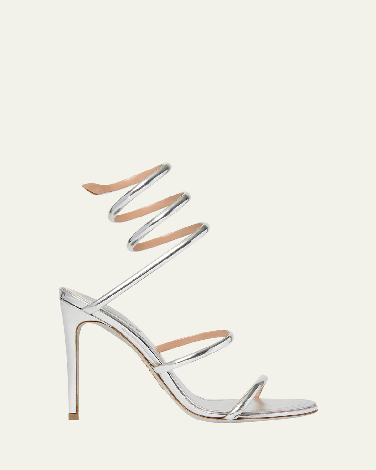 105mm Cleo Metallic Leather Sandals | Bergdorf Goodman