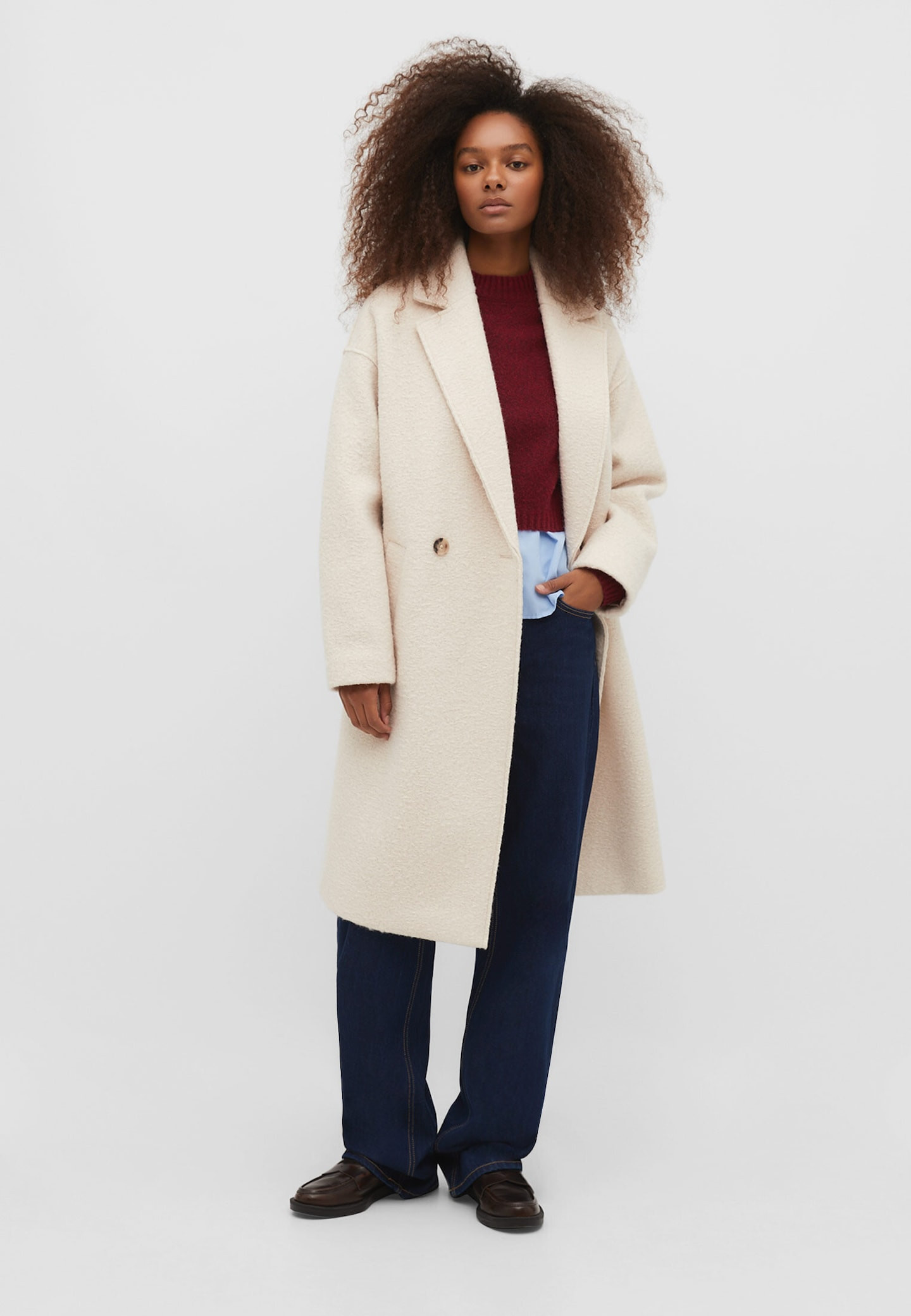 Long straight coat | Stradivarius (UK)