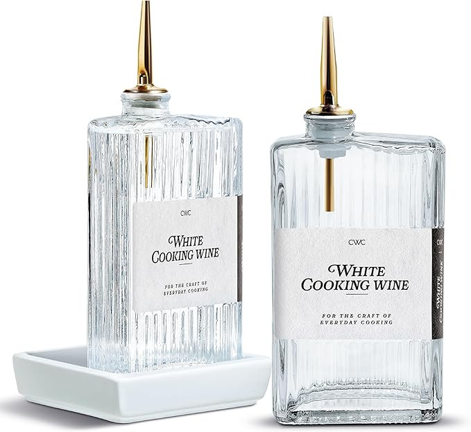 COOK WITH COLOR Olive Oil Dispenser Bottle - 2 Pk Glass Oil Dispenser for Kitchen - Condiment, Co... | Amazon (US)
