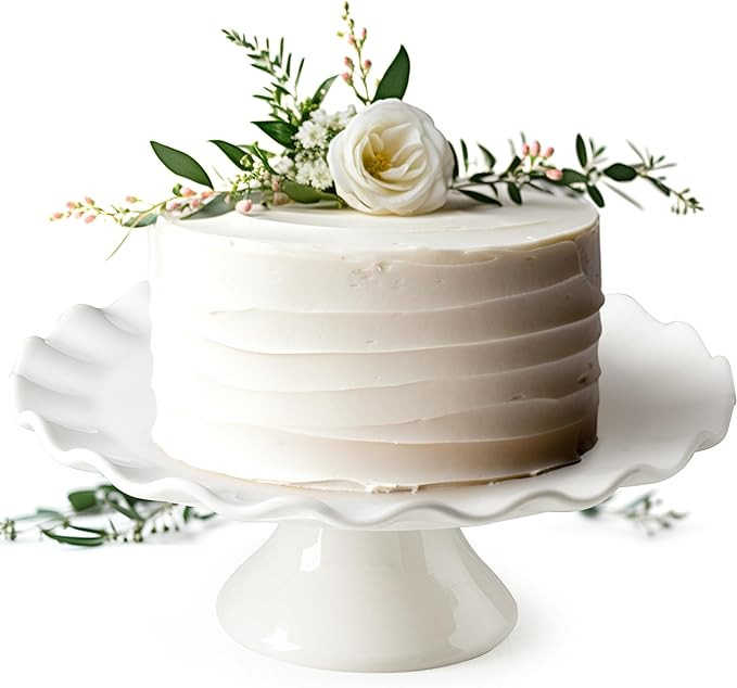 White Cake Stand, 10 Inch Cake Stands for Tea Party, Round Dessert Stand for 8 Inch Cake, Small C... | Amazon (US)