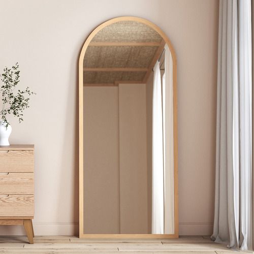 Temple & Webster Natural Timber Arched Full Length Mirror | Temple & Webster AU