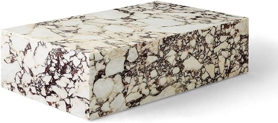 LITFAD Modern Style Coffee Table Marble Stone Side Table Rectangular Living Room Table Tea Table ... | Amazon (US)