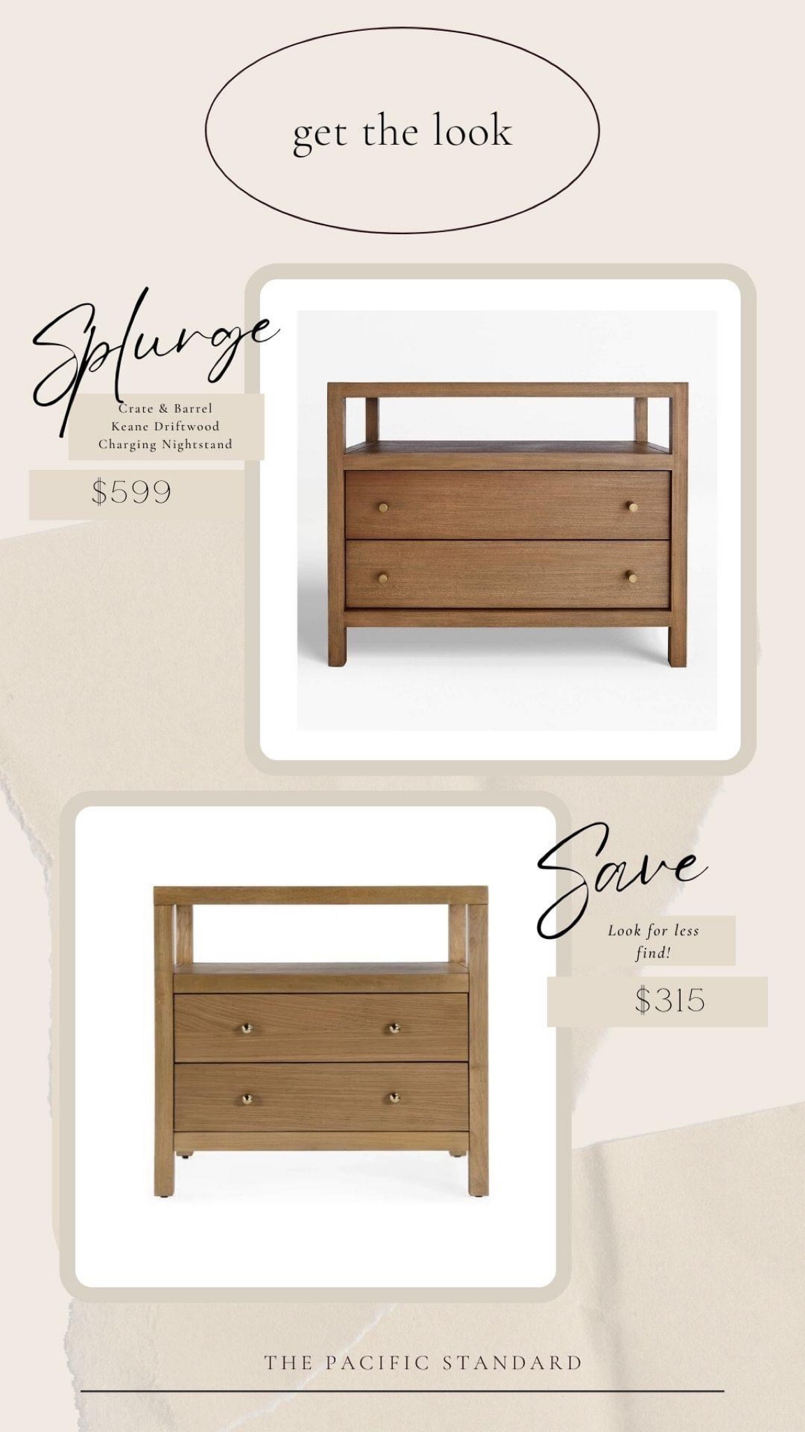 Keane driftwood deals nightstand