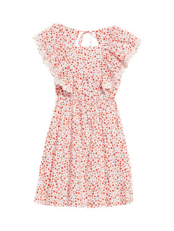 Waist-Defined Flutter-Sleeve Tie-Back Mini Dress for Women | Old Navy (US)