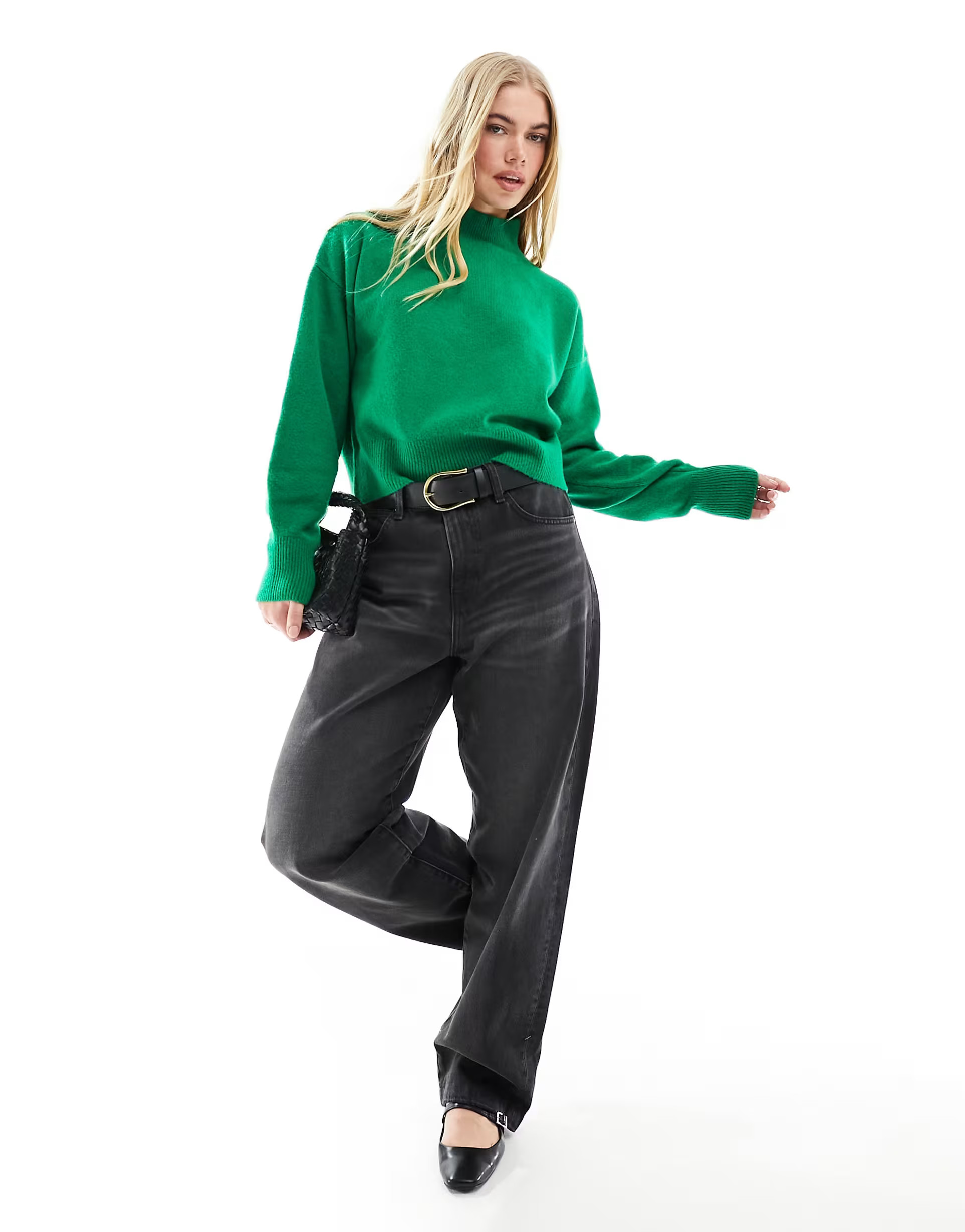 & Other Stories mock neck jumper in green | ASOS (Global)