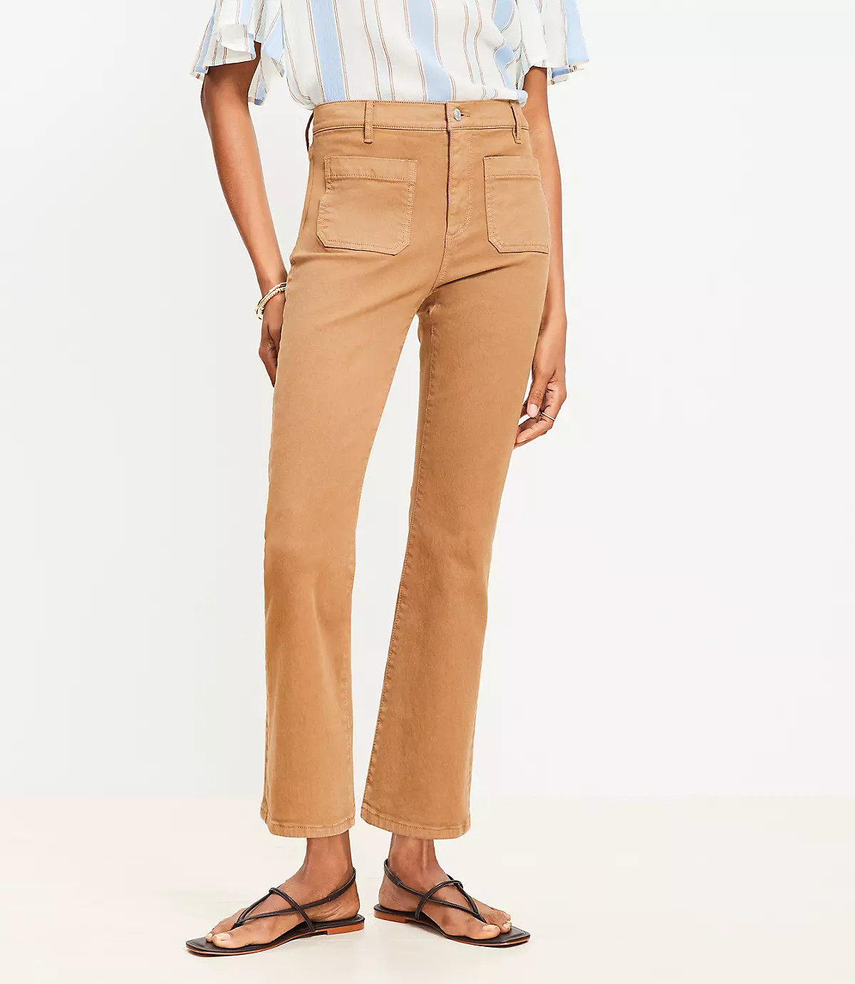 Patch Pocket Kick Crop Jeans | LOFT