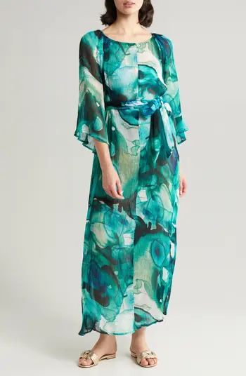 Malia Semisheer Plissé Cover-Up Maxi Dress | Nordstrom