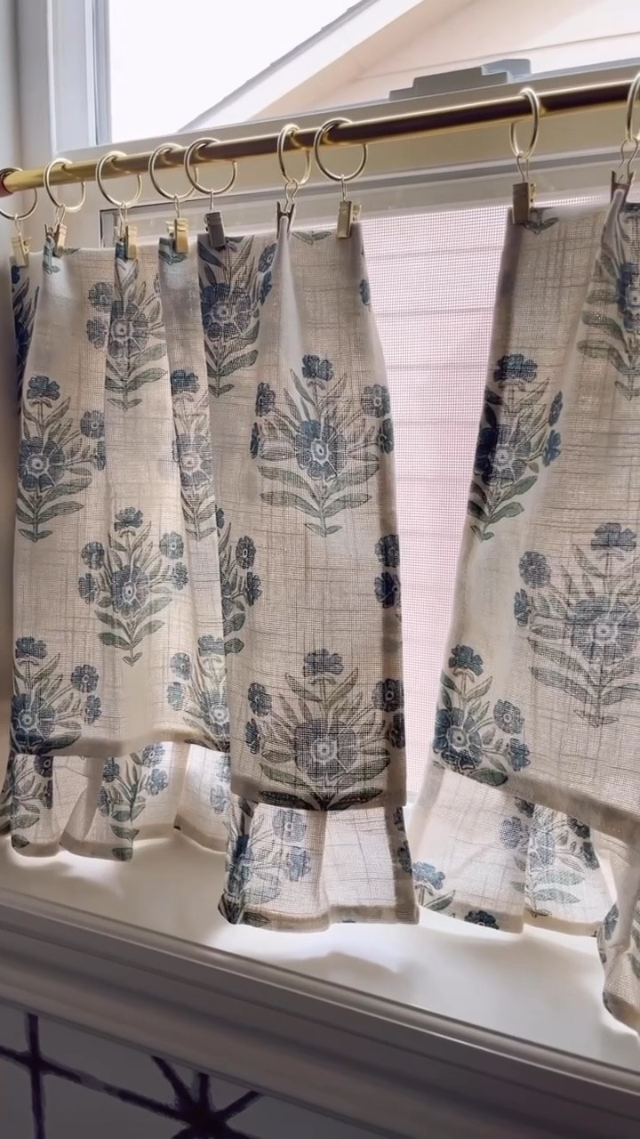 No see cafe curtains, block print tea towel, block print curtains, home decor 

#LTKHome