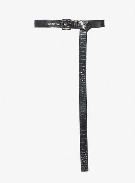 Jodi Crocodile Embossed Leather Belt | Michael Kors US