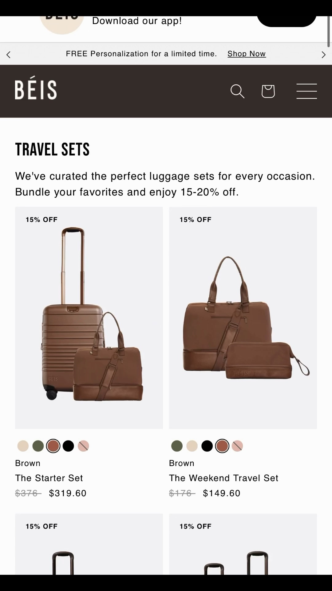 Lots of sets on sale and we have the cream
And also the green color 

#LTKMothersDay #LTKTravel