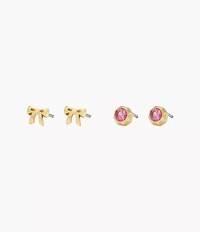 Barbie™ x Fossil Special Edition Gold-Tone Stainless Steel Earrings Set | Fossil (US)