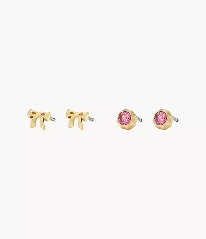 Barbie™ x Fossil Limited Edition Gold-Tone Stainless Steel Earrings Set | Fossil (US)