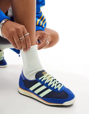 adidas Originals SL 72 OG trainers in blue and green | ASOS (Global)