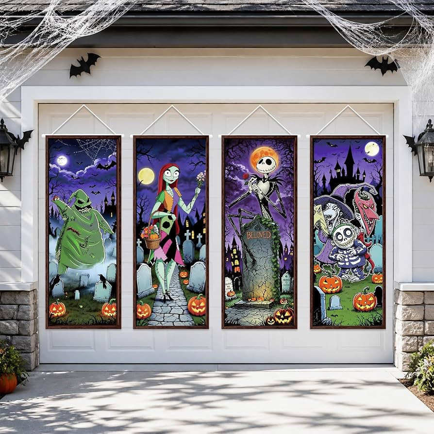 4PCS Halloween Decorations Nightmare Before Birthday Christmas Decor | Amazon (US)