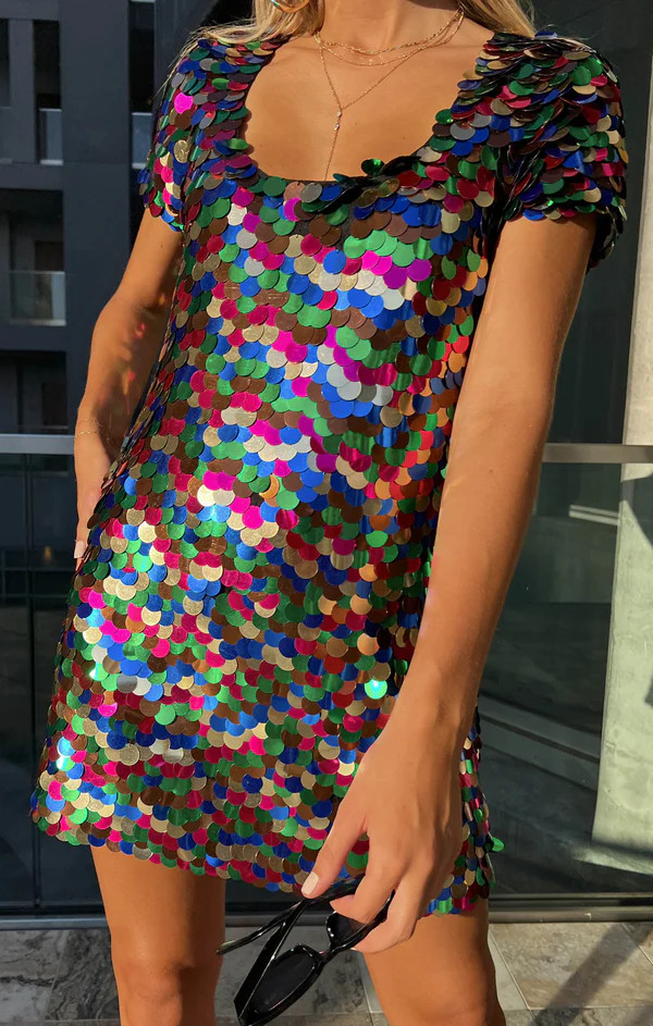 Emi Mini Dress ~ Rainbow Sequins | Show Me Your Mumu
