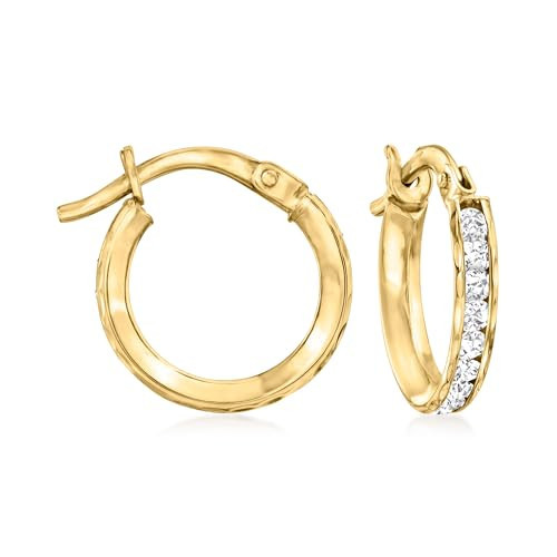 Ross-Simons 1.00 ct. t.w. CZ Huggie Hoop Earrings in 14kt Yellow Gold | Amazon (US)