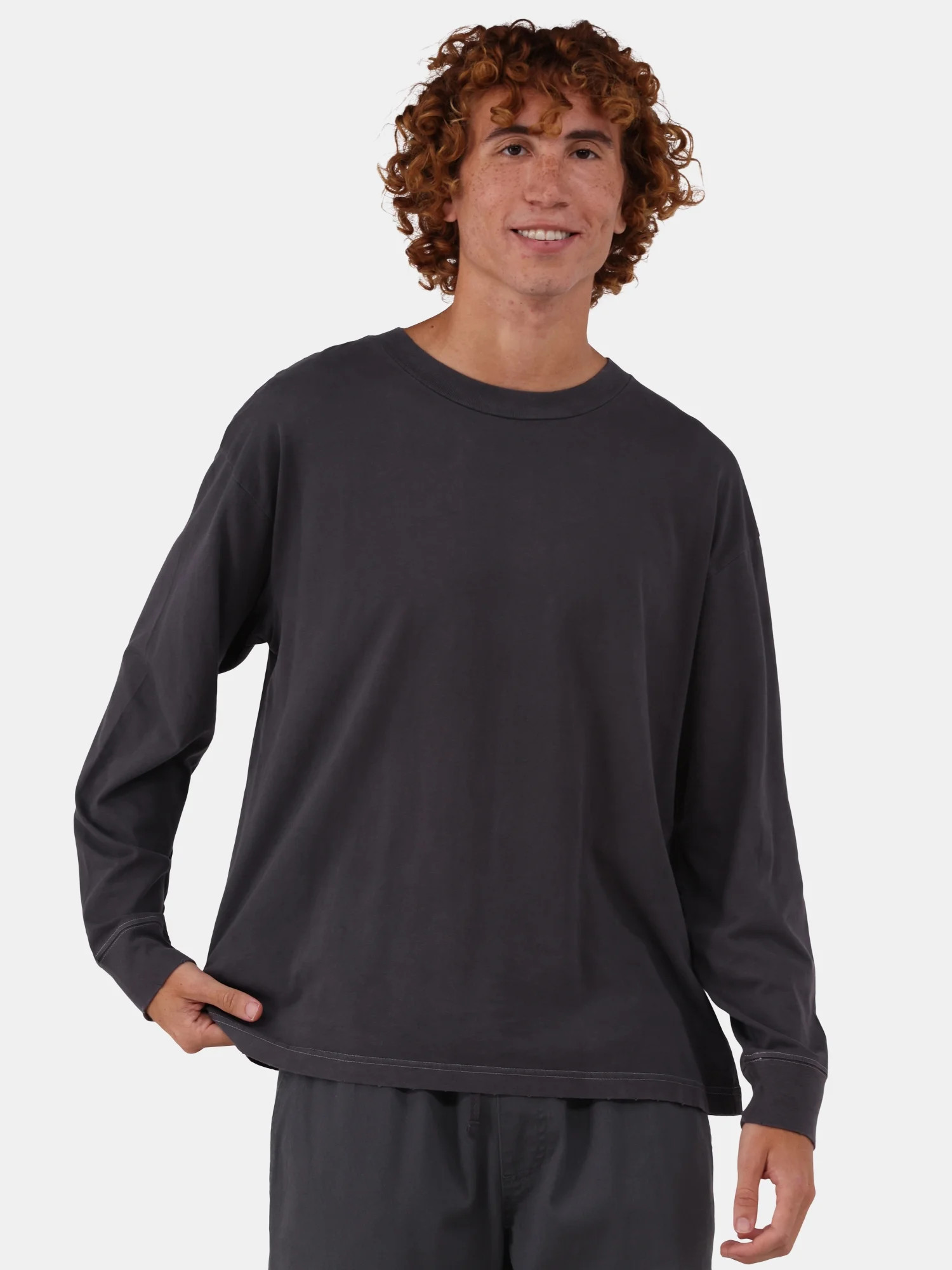 No Boundaries Men's & Big Men's Oversized Long Sleeve Tee Shirt, Sizes XS-5XL - Walmart.com | Walmart (US)