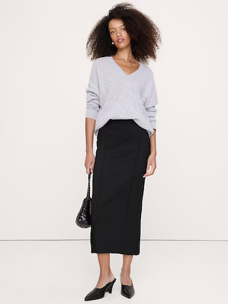 Ponte Pintuck Pencil Skirt | Banana Republic (US)