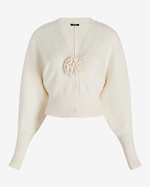 V-neck Rosette Cardigan | Express