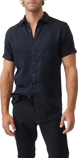 Rodd & Gunn Palm Beach Sports Fit Short Sleeve Linen Button-Up Shirt | Nordstrom | Nordstrom
