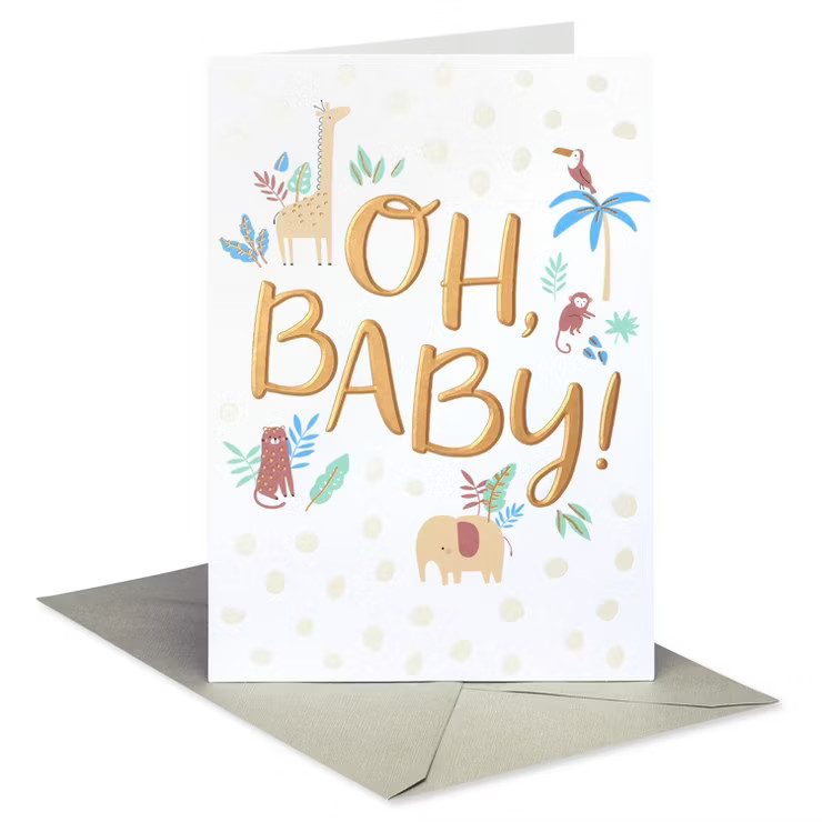 Lettering with Animals Baby Shower Card | Target