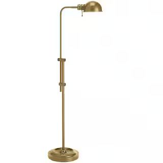 Dainolite Fedora 58 in. Aged Brass Indoor Floor Lamp LED Compatible DM1958F-AGB - The Home Depot | The Home Depot