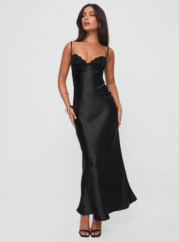 Fadyen Bias Cut Maxi Dress Black | Princess Polly US