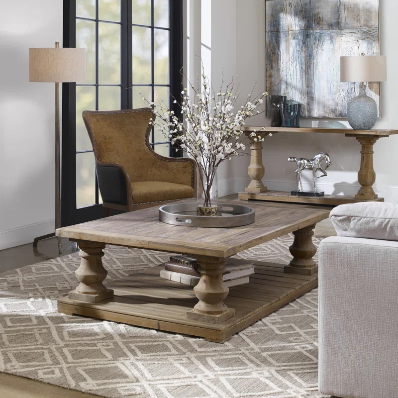 Glenrock Premium Materials Floor Shelf Coffee Table with Storage | Wayfair North America