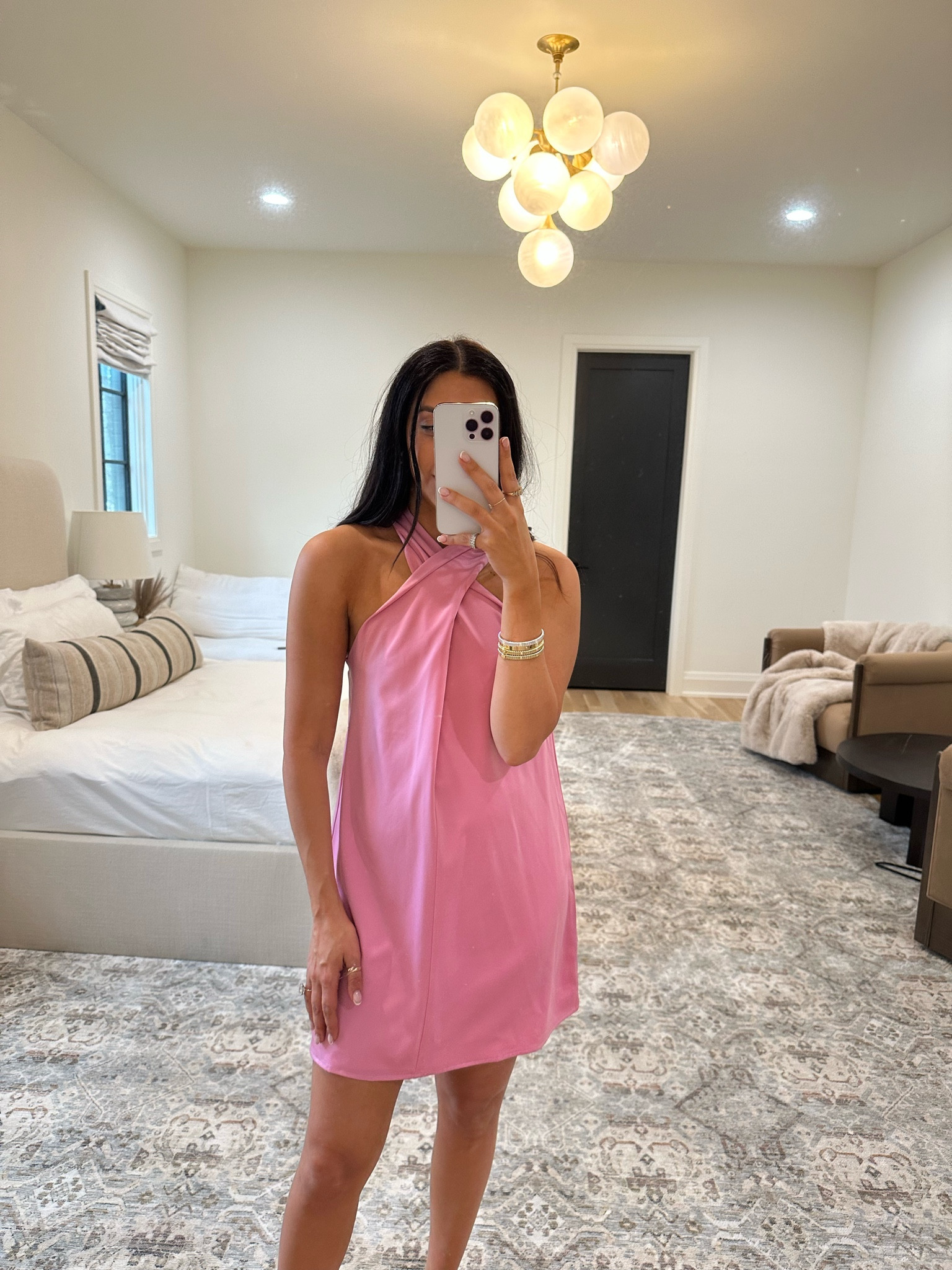 Dress: small
DEDE30 for 30% off sitewide 
The halter neck on this dress is so flattering!