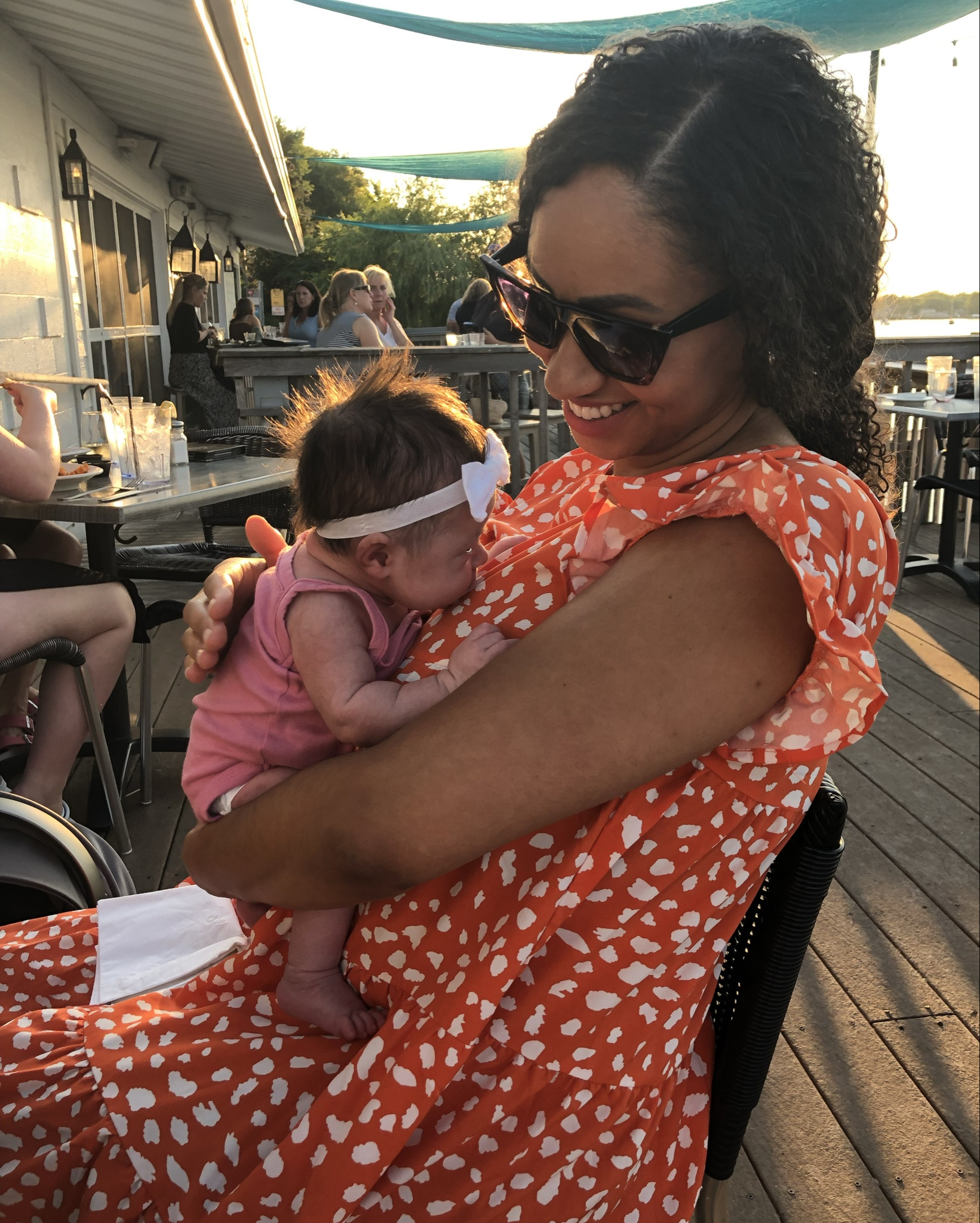 Out to dinner after our last appointment with our midwives with my two week old 🥹🥰.

This dress was so perfect for a summer pregnancy and it transitioned right into my go-to postpartum dress. 

#LTKBump #LTKBaby #LTKFindsUnder50
