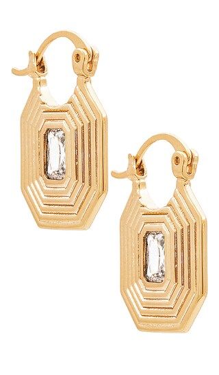 Ridged Pyramid Pendant Earrings in Gold | Revolve Clothing (Global)
