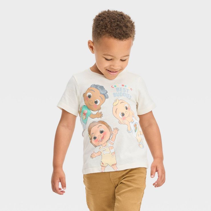 Toddler Boys' Cocomelon Printed T-Shirt - Off-White | Target