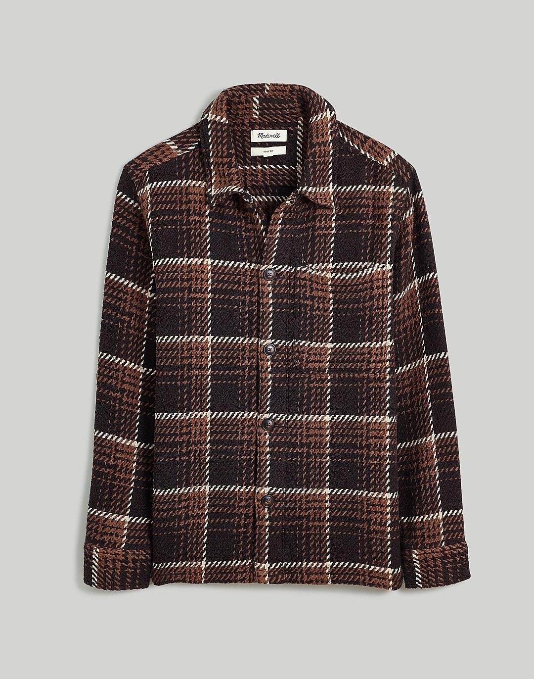 Twill Boxy Shirt-Jacket in Broken Plaid | Madewell