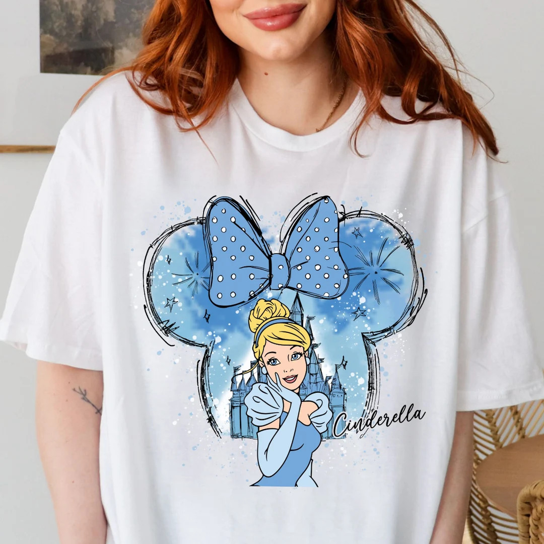 Cinderella Watercolor Shirt, Disney Matching, Disney Cinderella Shirt, Disney Castle Shirt, Minni... | Etsy (US)