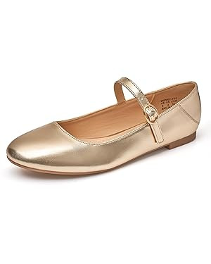 Rekayla Mary Jane Flats Shoes Women Dressy Comfortable Round Toe Slip on Ballet Flat | Amazon (US)