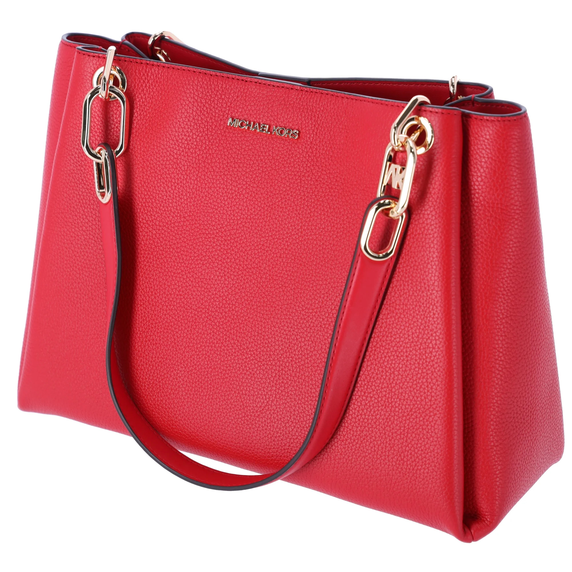 Michael Kors Trisha Large Triple Gusset Compartment Shoulder Tote Bright Red | Walmart (US)