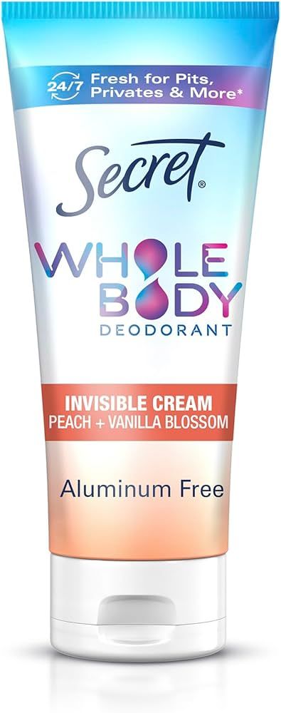 Secret Whole Body Deodorant Cream for Women, Peach & Vanilla Blossom Scent, Aluminum Free Deodora... | Amazon (US)