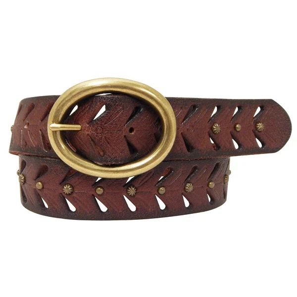 Cowgirls Rock Western Belt Womens Distressed Leather Brown | Bed Bath & Beyond