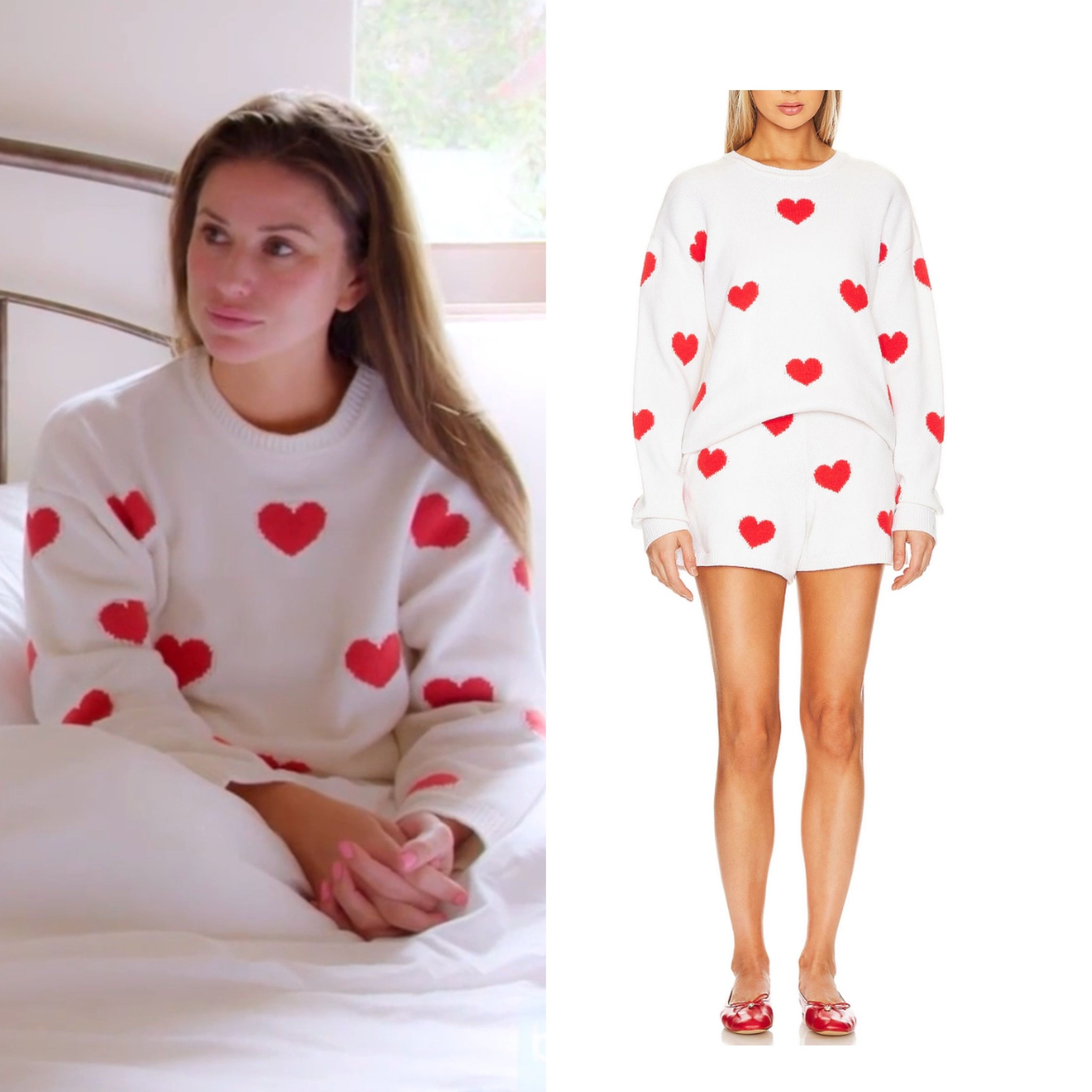Nia Sanchez’s Heart Printed Sweater Set 