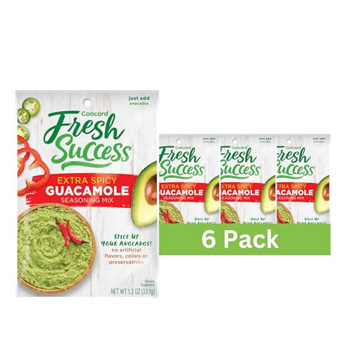 Concord Foods Extra Spicy Guacamole Mix: Bold Heat with Traditional Flavors - Perfect for Spicy Guac Enthusiasts! 1.2 Ounce (Pack of 6) | Amazon (US)