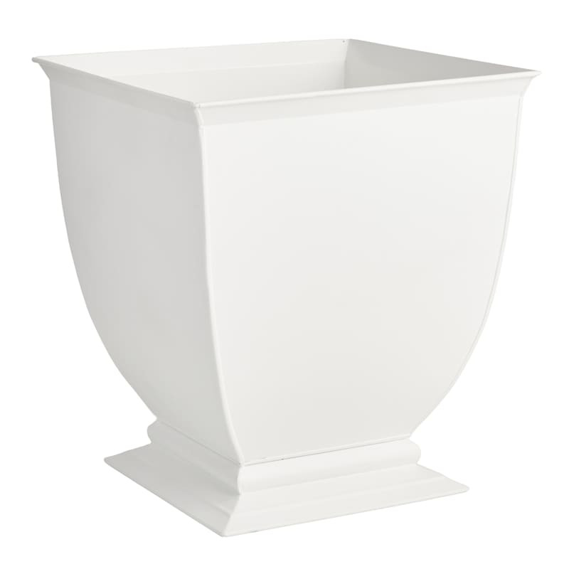 Audrey White Metal Outdoor Planter, Large | At Home