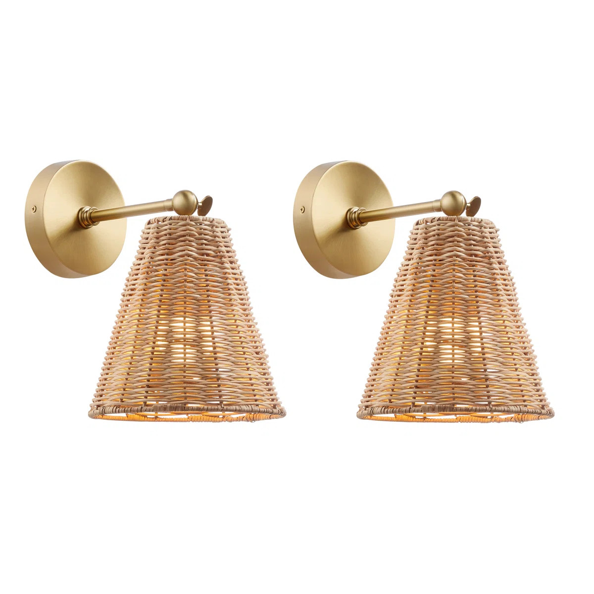 Chyrel 1-Light Wall Sconce in Natural Brass (Set of 2) | Wayfair North America