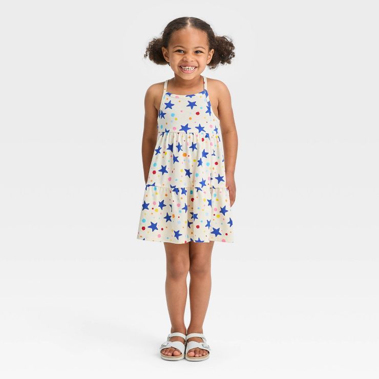 Toddler Girls' Stars Tank Dress - Cat & Jack™ Cream | Target