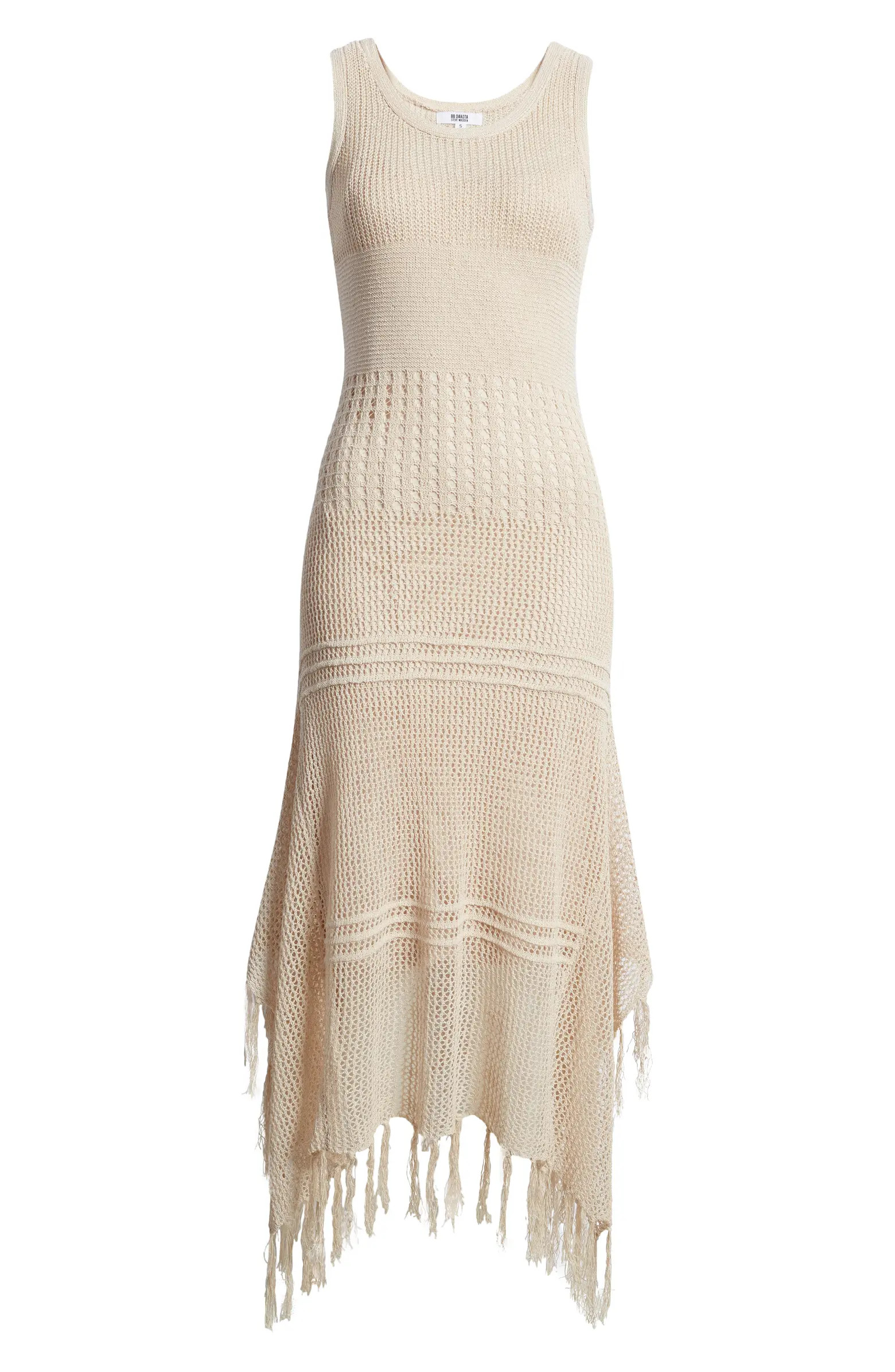 BB Dakota by Steve Madden Best of Fringe Knit Handkerchief Hem Dress | Nordstrom | Nordstrom