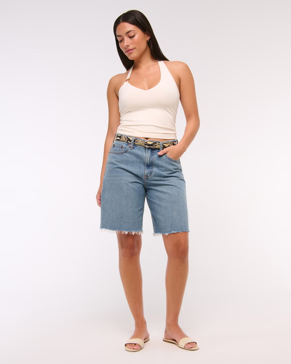Curve Love Mid Rise Jort | Abercrombie & Fitch (US)