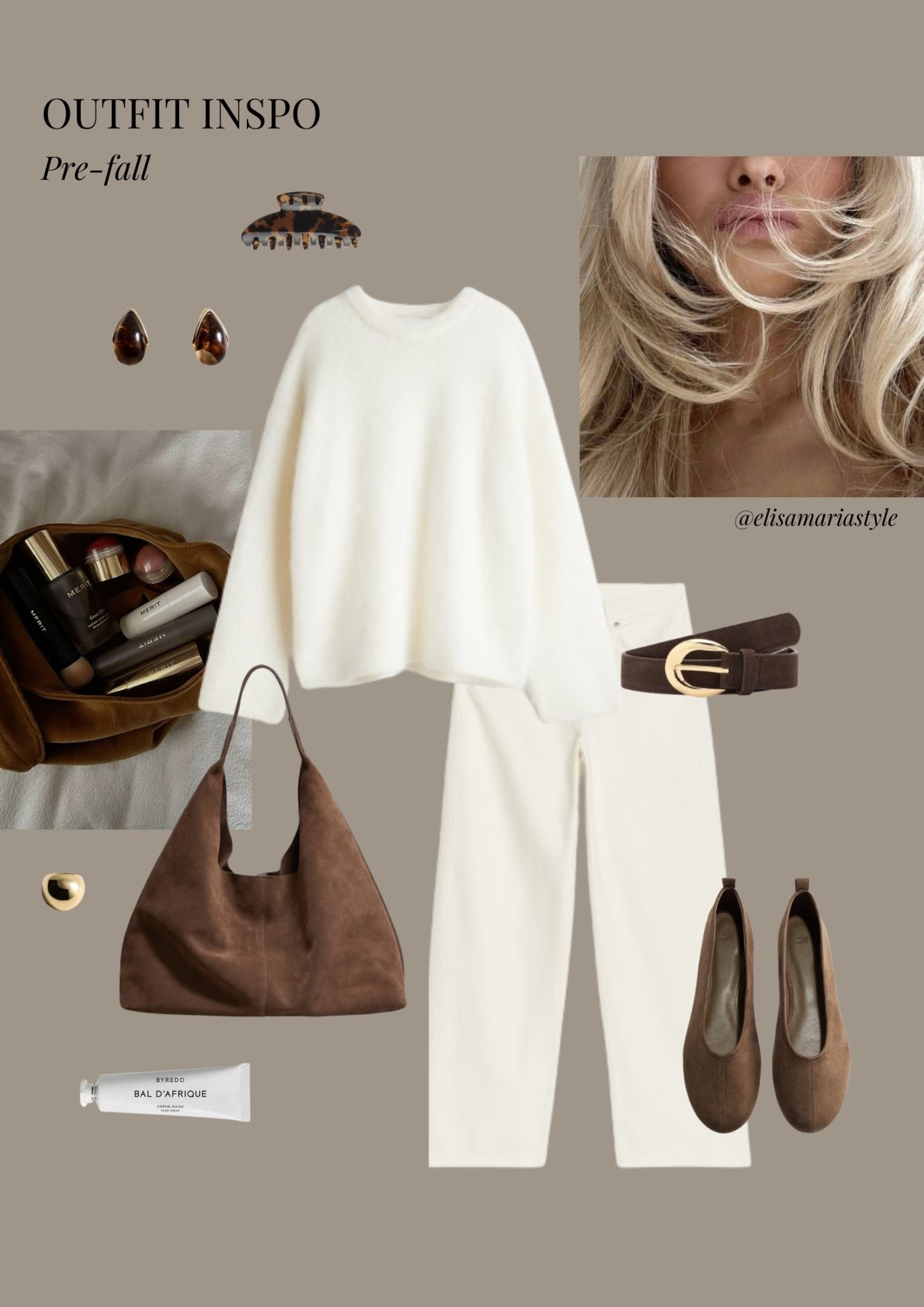 Suede bag, ballerinas, white knit and jeans outfit idea for fall 🤎

#LTKautumn #LTKstyletip #LTKbag