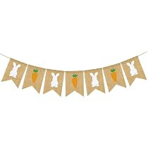 S SNUOY Colorful Happy Easter Banner Easter Decorations Bunting Bunny Easter Rabbit Carrot Hanging B | Amazon (US)